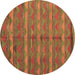 Round Oriental Brown Traditional Rug, con2961brn