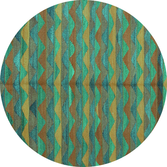 Round Oriental Turquoise Traditional Rug, con2961turq