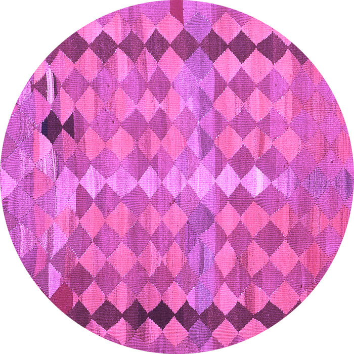 Round Oriental Purple Traditional Rug, con2962pur