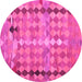 Round Oriental Pink Traditional Rug, con2962pnk