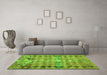 Machine Washable Oriental Green Traditional Area Rugs in a Living Room,, wshcon2962grn