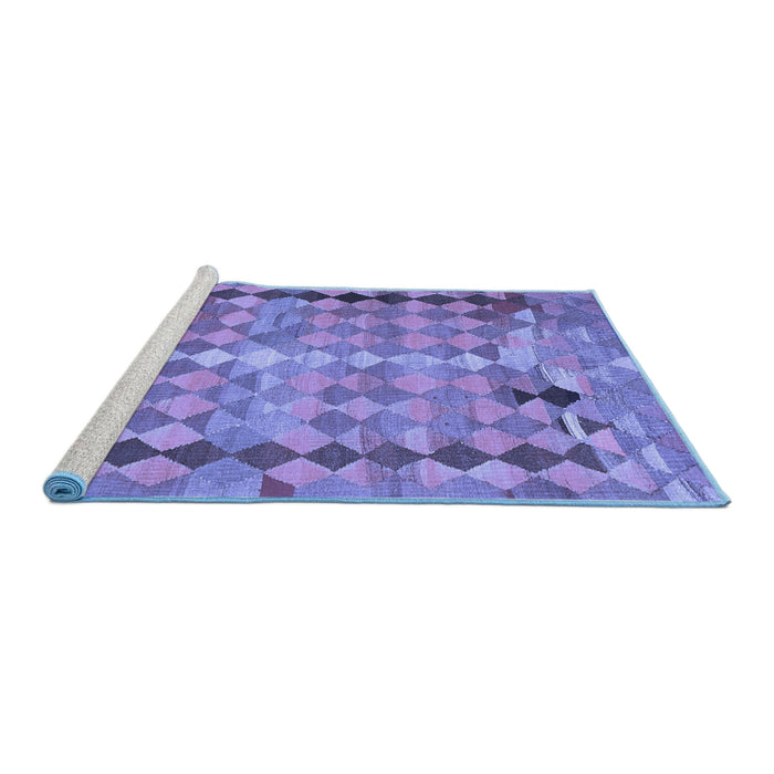 Sideview of Machine Washable Oriental Blue Traditional Rug, wshcon2962blu