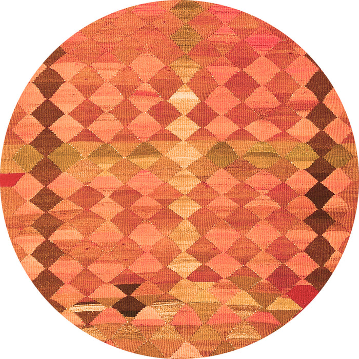 Square Oriental Orange Traditional Rug, con2962org