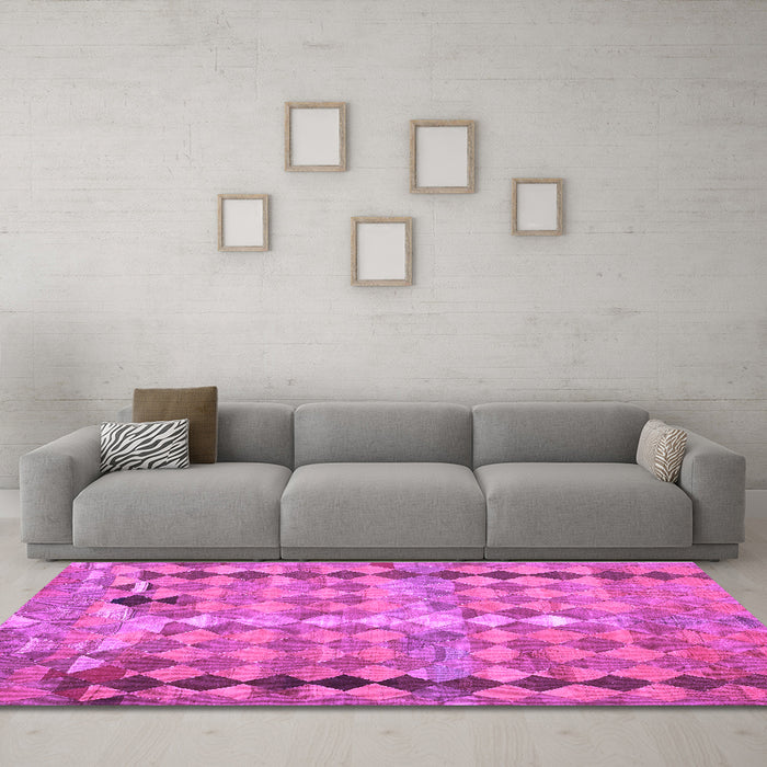 Machine Washable Oriental Purple Traditional Area Rugs in a Living Room, wshcon2962pur