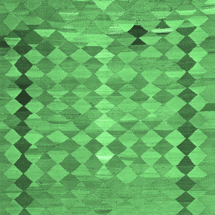 Square Oriental Emerald Green Traditional Rug, con2962emgrn