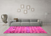 Machine Washable Oriental Pink Traditional Rug in a Living Room, wshcon2962pnk