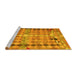 Sideview of Machine Washable Oriental Yellow Traditional Rug, wshcon2962yw