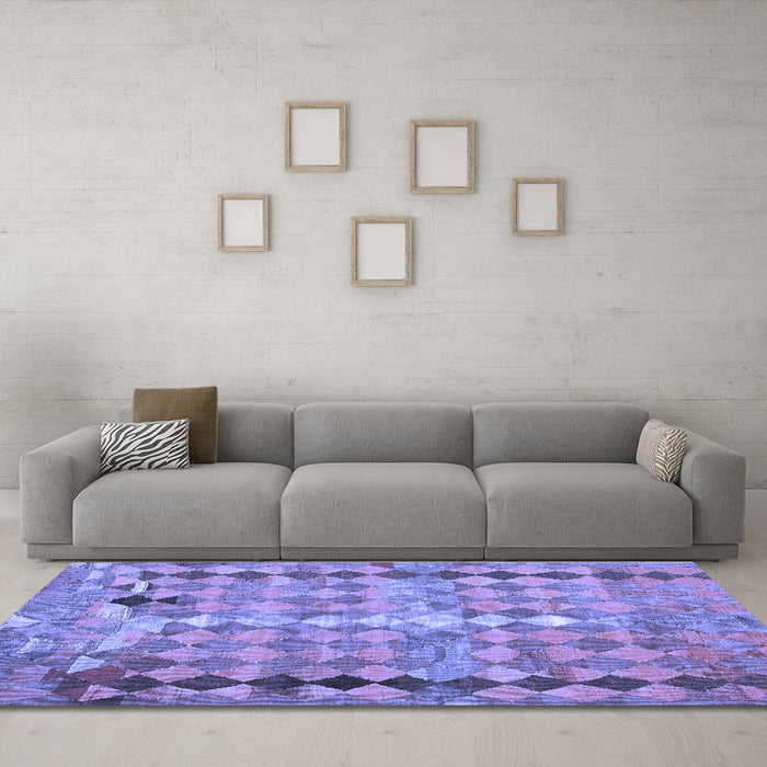 Machine Washable Oriental Blue Traditional Rug in a Living Room, wshcon2962blu