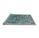 Sideview of Machine Washable Abstract Light Blue Contemporary Rug, wshcon2963lblu