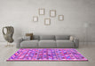 Machine Washable Abstract Purple Contemporary Area Rugs in a Living Room, wshcon2963pur