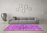 Machine Washable Abstract Purple Contemporary Rug, wshcon2963pur