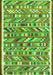 Serging Thickness of Machine Washable Abstract Green Contemporary Area Rugs, wshcon2963grn