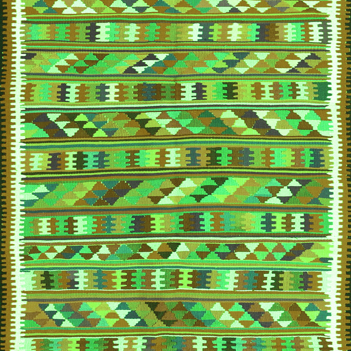 Serging Thickness of Machine Washable Abstract Green Contemporary Area Rugs, wshcon2963grn