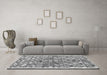 Machine Washable Abstract Gray Contemporary Rug in a Living Room,, wshcon2963gry