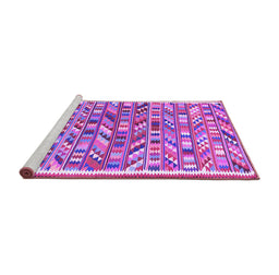 Sideview of Machine Washable Abstract Purple Contemporary Area Rugs, wshcon2963pur