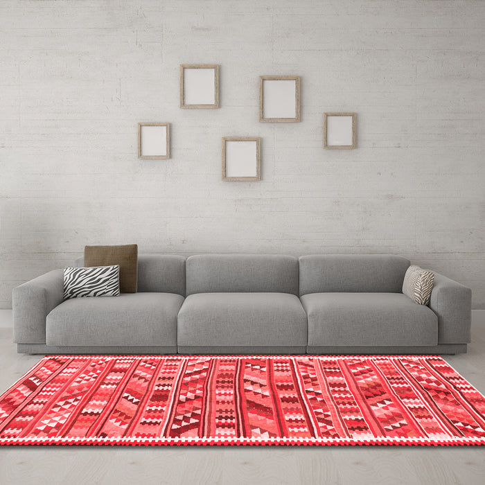 Contemporary Red Washable Rugs