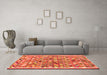 Machine Washable Abstract Orange Contemporary Area Rugs in a Living Room, wshcon2963org