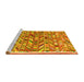 Sideview of Machine Washable Abstract Yellow Contemporary Rug, wshcon2963yw