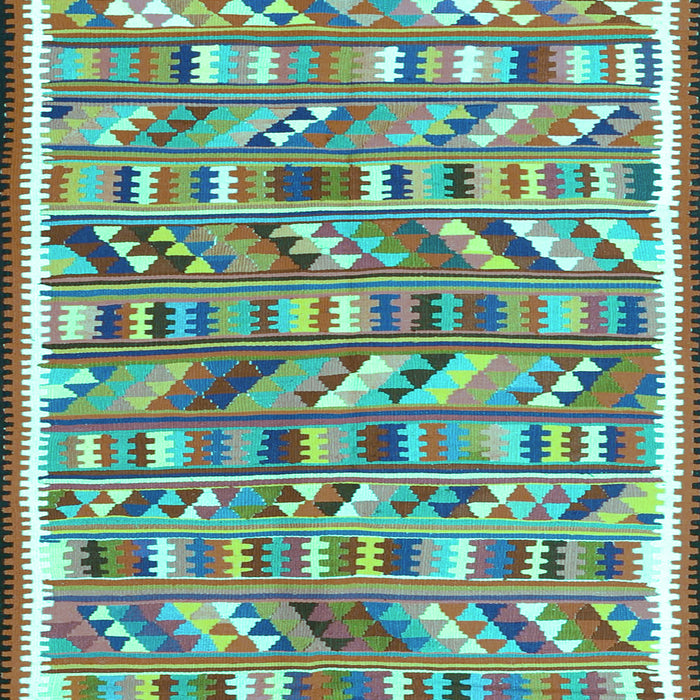 Abstract Turquoise Contemporary Rug, con2963turq