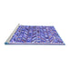 Sideview of Machine Washable Abstract Blue Contemporary Rug, wshcon2963blu