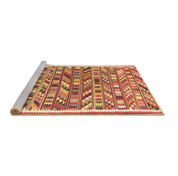 Sideview of Machine Washable Abstract Brown Contemporary Rug, wshcon2963brn