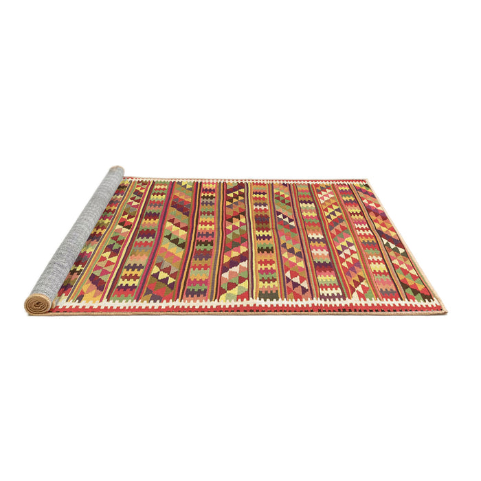 Sideview of Machine Washable Abstract Brown Contemporary Rug, wshcon2963brn