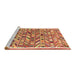 Sideview of Machine Washable Abstract Brown Contemporary Rug, wshcon2963brn