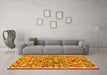 Machine Washable Abstract Yellow Contemporary Rug in a Living Room, wshcon2963yw