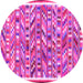 Round Abstract Pink Contemporary Rug, con2963pnk