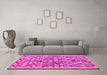 Machine Washable Abstract Pink Contemporary Rug in a Living Room, wshcon2963pnk