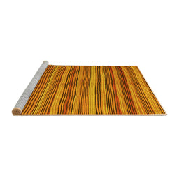 Sideview of Machine Washable Oriental Yellow Traditional Rug, wshcon2964yw