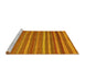 Sideview of Machine Washable Oriental Yellow Traditional Rug, wshcon2964yw