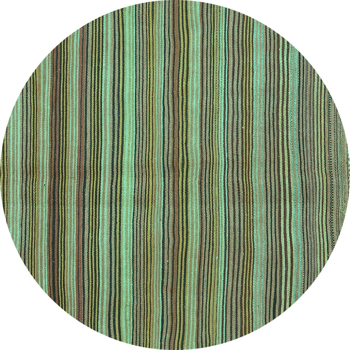 Round Oriental Turquoise Traditional Rug, con2964turq