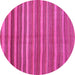 Round Oriental Pink Traditional Rug, con2964pnk