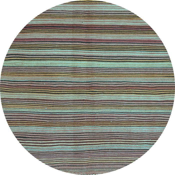 Round Machine Washable Oriental Light Blue Traditional Rug, wshcon2964lblu