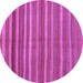 Round Oriental Purple Traditional Rug, con2964pur