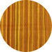 Round Oriental Yellow Traditional Rug, con2964yw