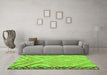 Machine Washable Oriental Green Traditional Area Rugs in a Living Room,, wshcon2965grn