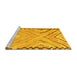 Sideview of Machine Washable Oriental Yellow Traditional Rug, wshcon2965yw