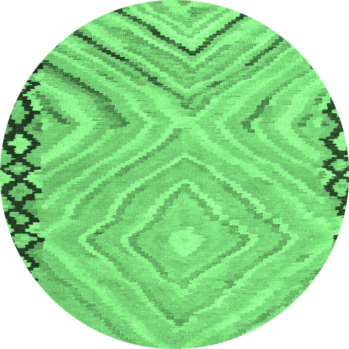 Round Oriental Emerald Green Traditional Rug, con2965emgrn