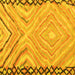 Square Machine Washable Oriental Yellow Traditional Rug, wshcon2965yw