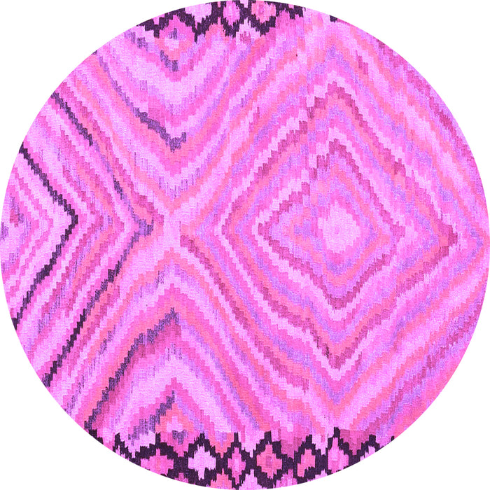 Round Machine Washable Oriental Purple Traditional Area Rugs, wshcon2965pur