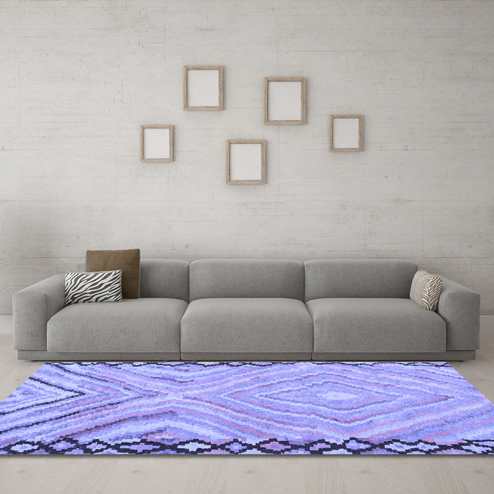 Machine Washable Oriental Blue Traditional Rug in a Living Room, wshcon2965blu