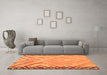 Machine Washable Oriental Orange Traditional Area Rugs in a Living Room, wshcon2965org