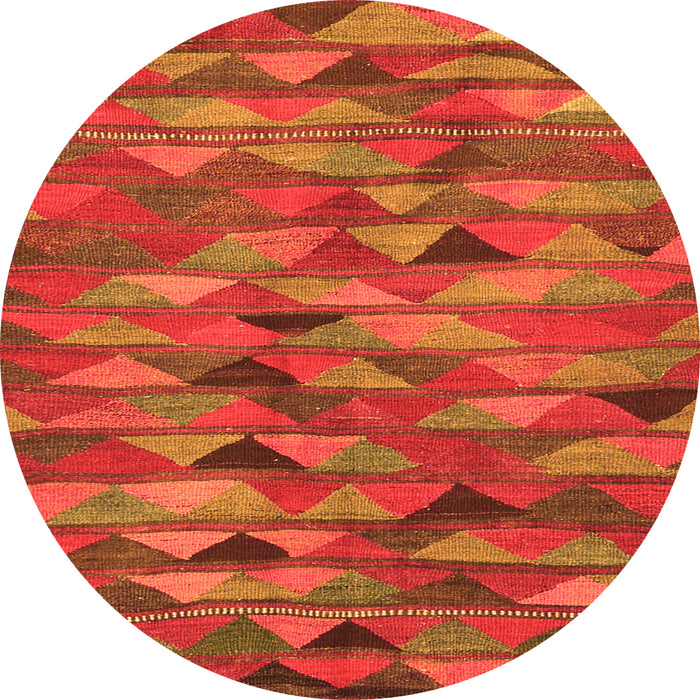 Square Oriental Orange Traditional Rug, con2966org