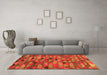 Machine Washable Oriental Orange Traditional Area Rugs in a Living Room, wshcon2966org