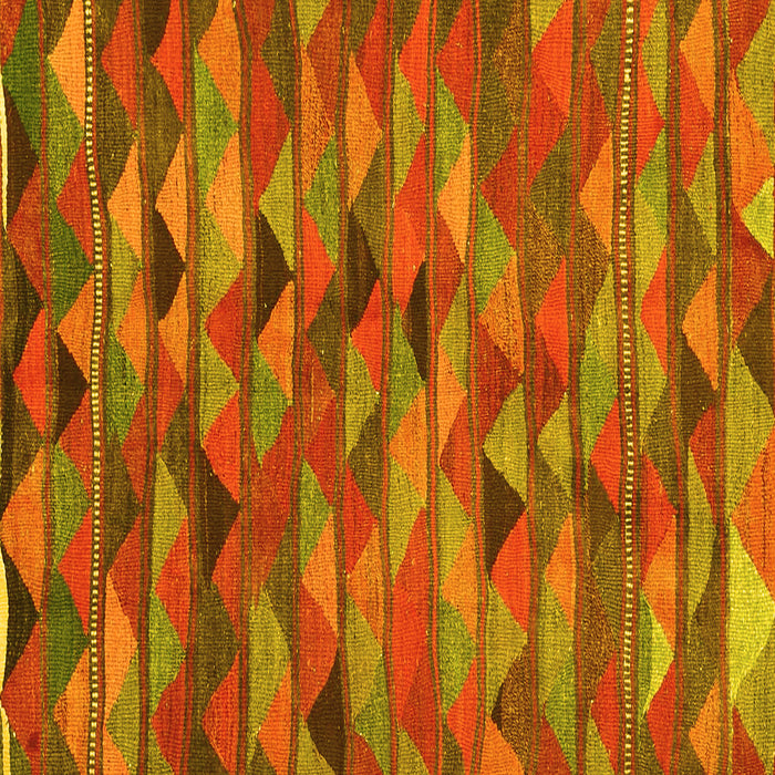 Square Oriental Yellow Traditional Rug, con2966yw