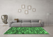 Machine Washable Oriental Emerald Green Traditional Area Rugs in a Living Room,, wshcon2966emgrn