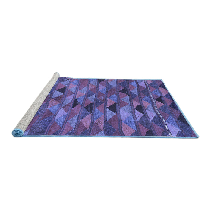 Sideview of Machine Washable Oriental Blue Traditional Rug, wshcon2966blu