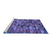 Sideview of Machine Washable Oriental Blue Traditional Rug, wshcon2966blu